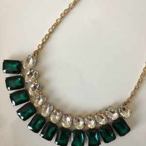 Elegant emerald statement necklace